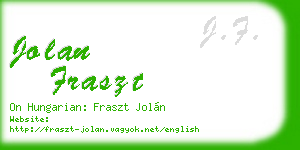jolan fraszt business card