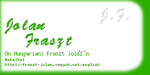 jolan fraszt business card